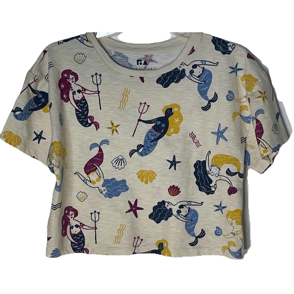 Free Assembly Girls Crop Top Size XL 14–16 Mermaid Graphic‎
